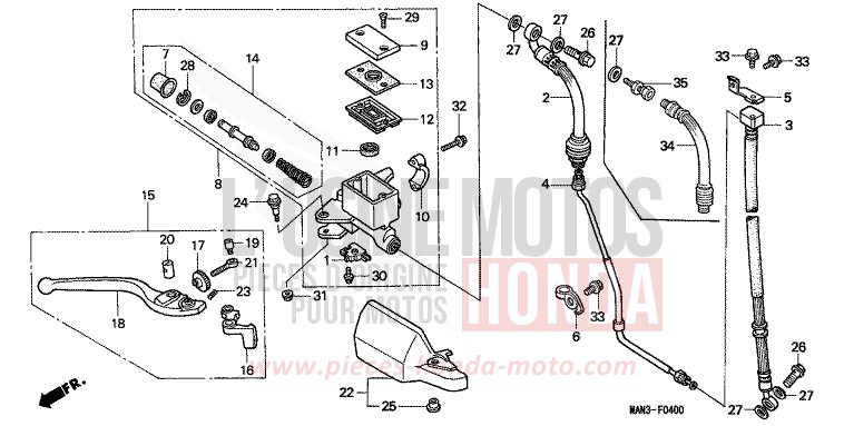 FR. BRAKE MASTER CYLINDER (1) for Dominator BLACK (NH1E) from 1996