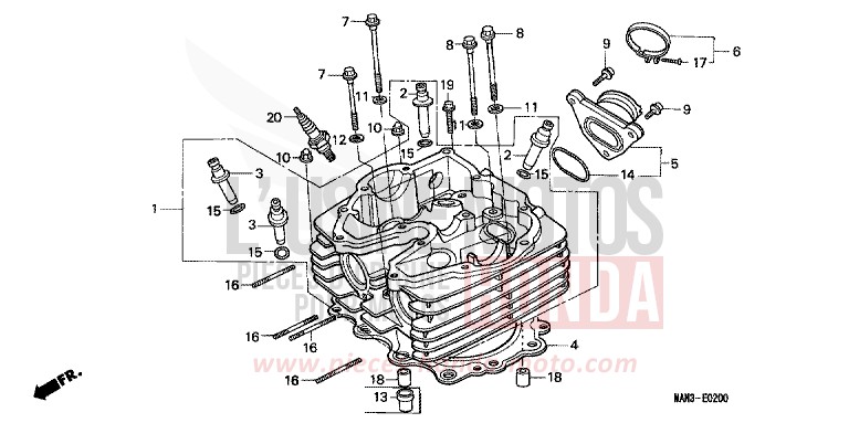 CYLINDER HEAD for Dominator MAGNA RED (R201B) from 1996