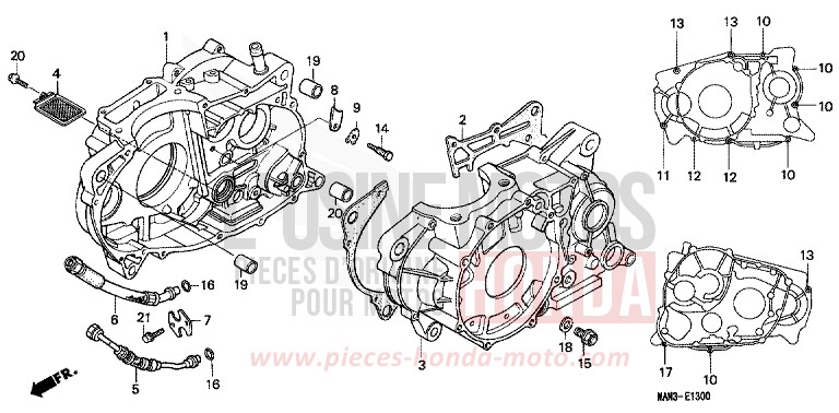 CRANKCASE for Dominator BLACK (NH1E) from 1997