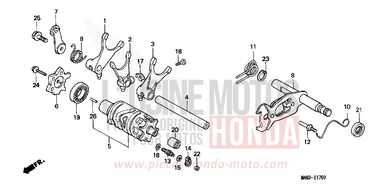 GEARSHIFT DRUM for Dominator BLACK (NH1) from 1998