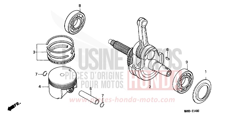 PISTONE/ ALBERO MOTORE per Dominator MAGNA RED (R201) del 1998
