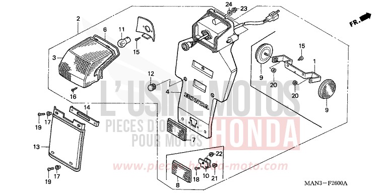 FANALE POSTERIORE per Dominator MAGNA RED (R201) del 1998