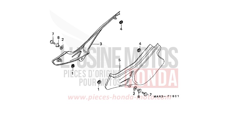 SIDE COVER (2) for Dominator VORTEX PURPLE METALLIC (RP140A) from 1998