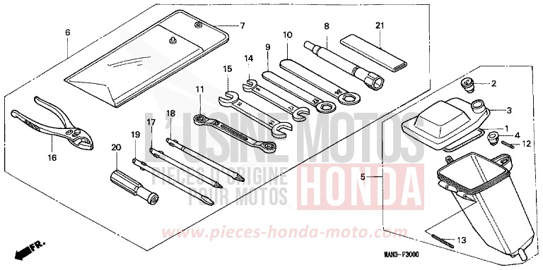 TOOLS/TOOL BOX for Dominator VORTEX PURPLE METALLIC (RP140A) from 1998