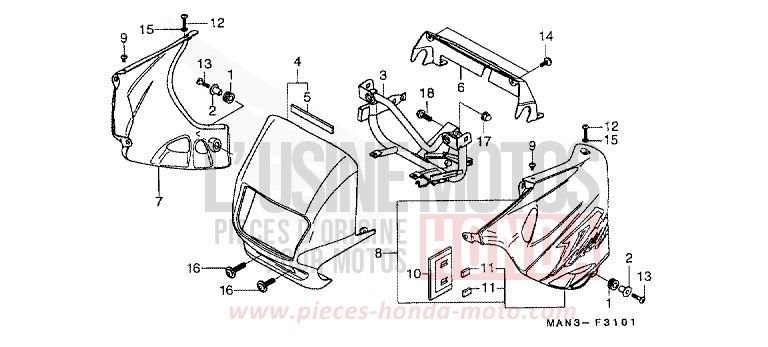 COWL (2) for Dominator VORTEX PURPLE METALLIC (RP140A) from 1998