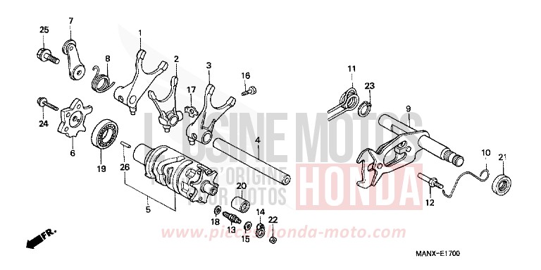 GEARSHIFT DRUM for Dominator BLACK (NH1) from 1999