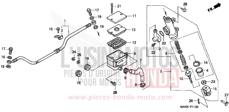 REAR BRAKE MASTER CYLINDER for Dominator BLACK (NH1) from 1999
