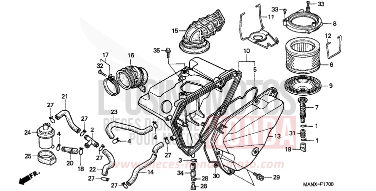 AIR CLEANER for Dominator BLACK (NH1) from 1999