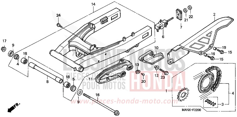 SWINGARM for Dominator BLACK (NH1) from 1999
