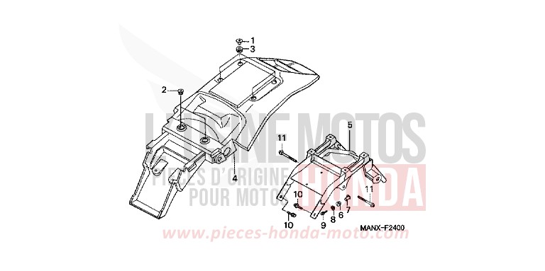 REAR FENDER for Dominator BLACK (NH1) from 1999