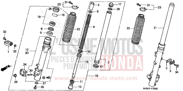 FRONT FORK for Dominator GRANADA BLUE METALLIC (B152E) from 1999