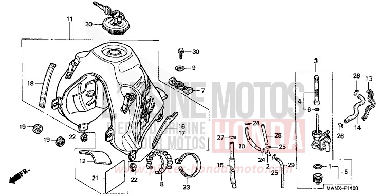 FUEL TANK for Dominator GRANADA BLUE METALLIC (B152E) from 1999