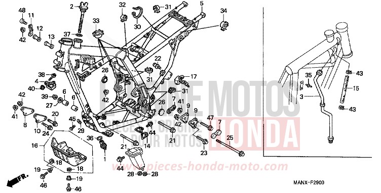 FRAME BODY for Dominator MAGNA RED (R201) from 1999