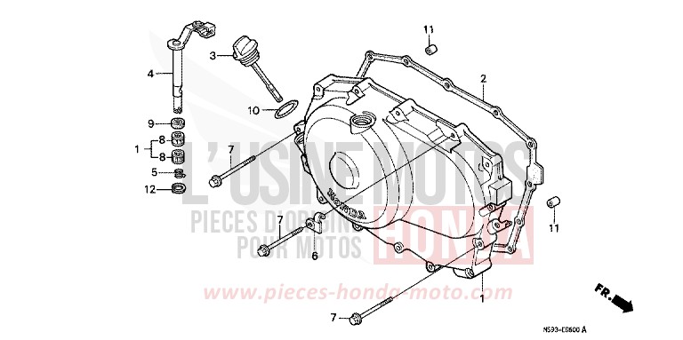 RIGHT CRANKCASE COVER for NTV BLACK (NH1) from 1993