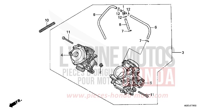 CARBURETOR ASSY. for NTV BLACK (NH1) from 1993