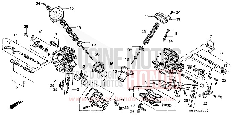 CARBURETOR (COMPONENT PARTS) for NTV BLACK (NH1) from 1993