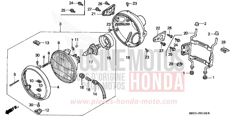 HEADLIGHT for NTV BLACK (NH1) from 1993