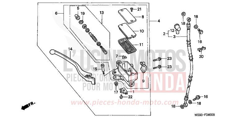 FR. BRAKE MASTER CYLINDER for NTV BLACK (NH1) from 1993