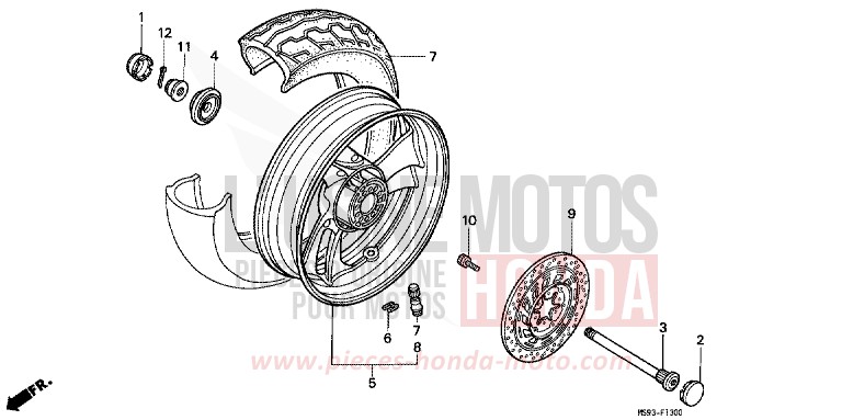 REAR WHEEL for NTV BLACK (NH1) from 1993