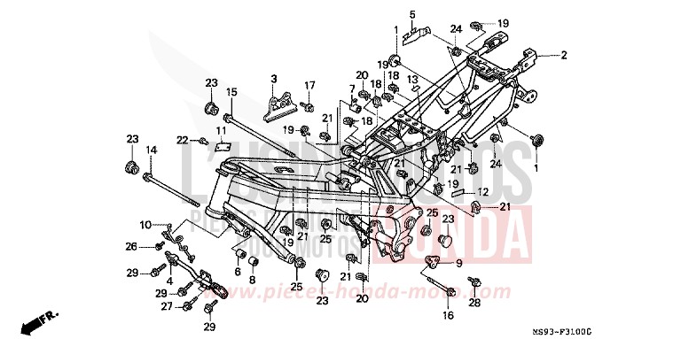 FRAME BODY for NTV BLACK (NH1) from 1993