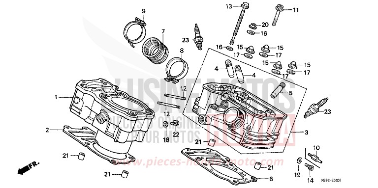 CYLINDER/CYLINDER HEAD (REAR) for NTV MONZA RED (R110) from 1993