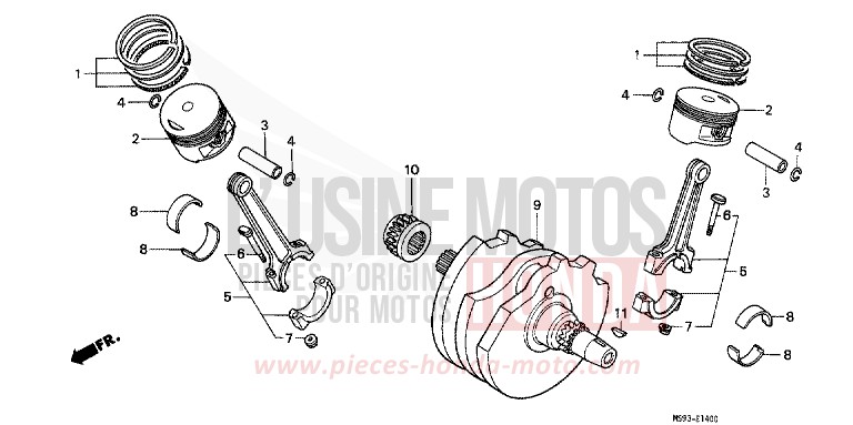 CRANKSHAFT/PISTON for NTV MONZA RED (R110) from 1993