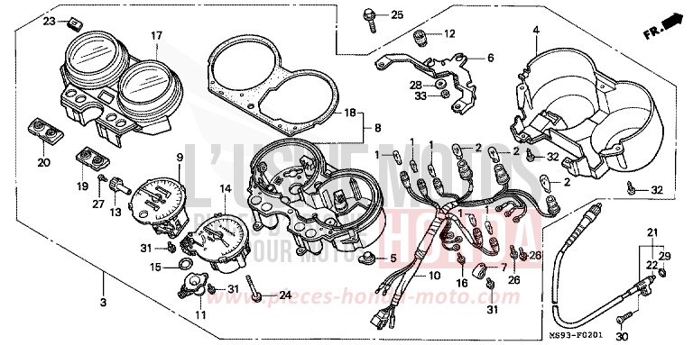 METER (NTV650P) for NTV MONZA RED (R110) from 1993