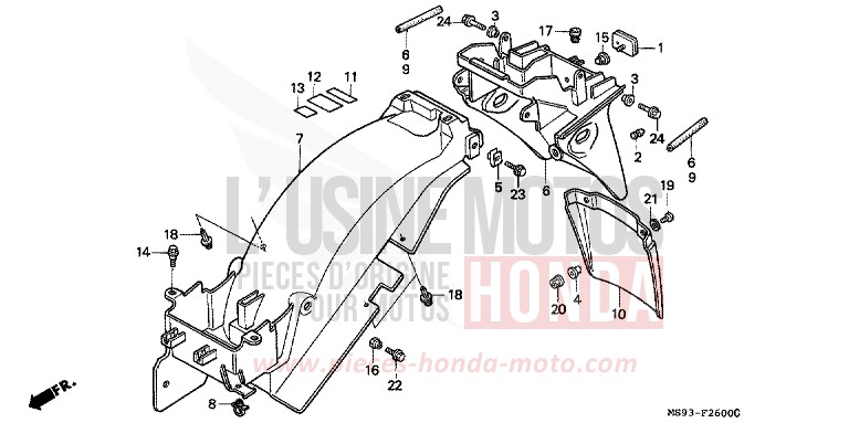 REAR FENDER for NTV MONZA RED (R110) from 1993