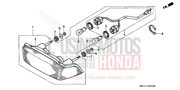 TAILLIGHT for NTV MONZA RED (R110) from 1993