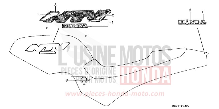 MARK (NTV650P) for NTV MONZA RED (R110) from 1993