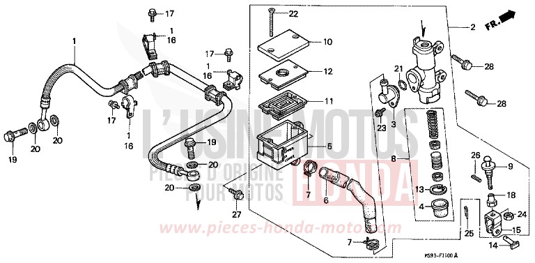 REAR BRAKE MASTER CYLINDER for NTV TOSCANA GREEN (G130) from 1993