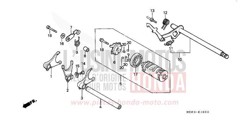 GEARSHIFT DRUM for NTV MONZA RED (R110) from 1995