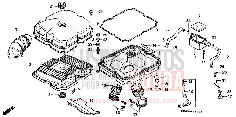 AIR CLEANER for NTV MONZA RED (R110) from 1995