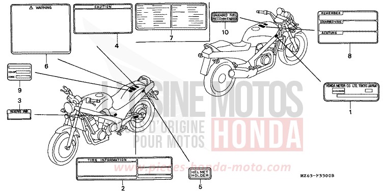 CAUTION LABEL for NTV MONZA RED (R110) from 1995