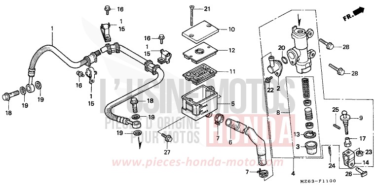 REAR BRAKE MASTER CYLINDER for NTV PEARL ATLANTIS BLUE (B142) from 1995