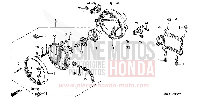 HEADLIGHT for NTV BLACK (NH1) from 1996