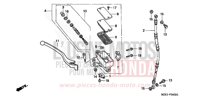 FR. BRAKE MASTER CYLINDER for NTV BLACK (NH1) from 1996