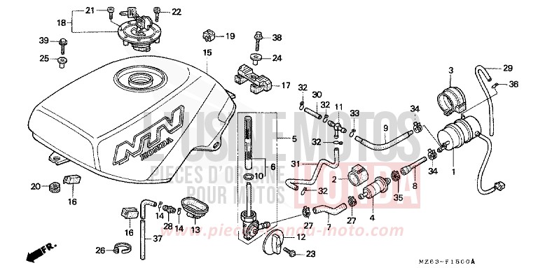 FUEL TANK for NTV BLACK (NH1) from 1996