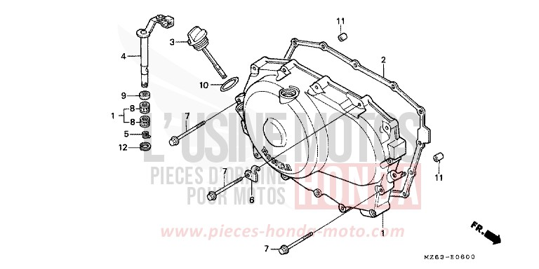 RIGHT CRANKCASE COVER for NTV MAGNA RED (R201) from 1996