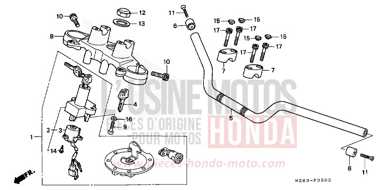 HANDLE PIPE/TOP BRIDGE for NTV MAGNA RED (R201) from 1996