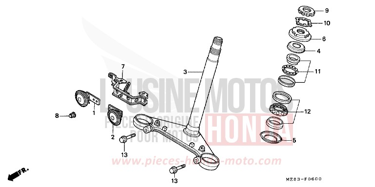STEERING STEM for NTV MAGNA RED (R201) from 1996