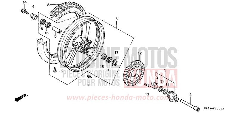 FRONT WHEEL for NTV MAGNA RED (R201) from 1996