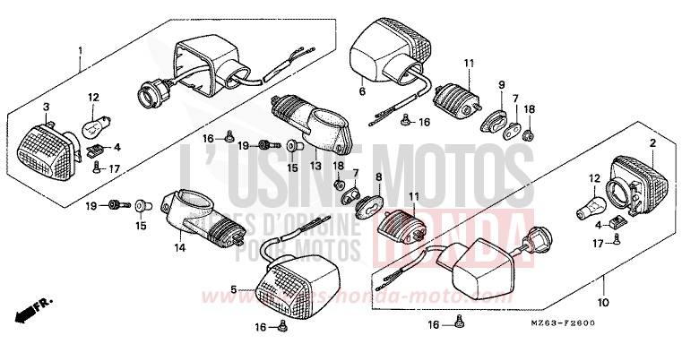 WINKER for NTV PEARL ATLANTIS BLUE (B142) from 1996