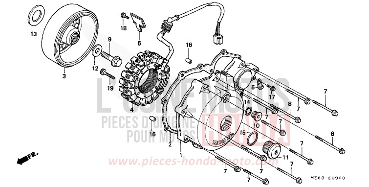 LEFT CRANKCASE COVER/ GENERATOR for NTV BLACK (NH1) from 1997