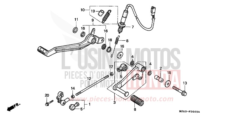 PEDAL for NTV BLACK (NH1) from 1997