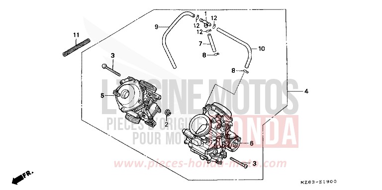 CARBURETOR (ASSY.) for NTV MAGNA RED (R201) from 1997