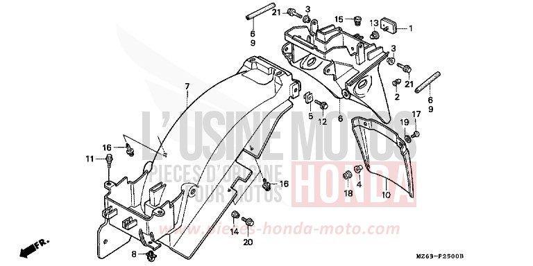 REAR FENDER for NTV PEARL ATLANTIS BLUE (B142) from 1997