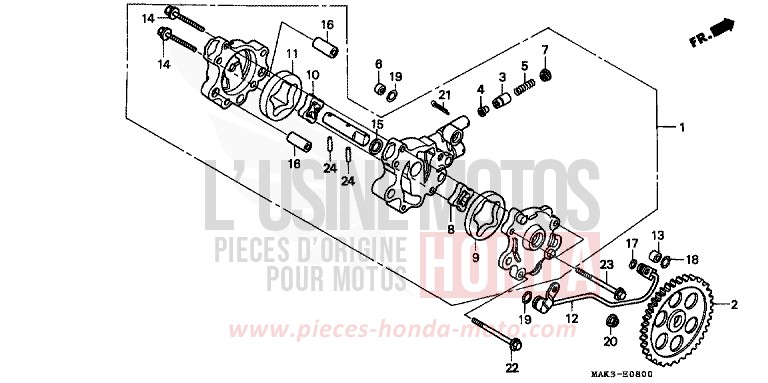 OIL PUMP for SLR BEAK YELLOW (Y132) from 1997