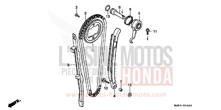 CAM CHAIN/TENSIONER for SLR BLACK (NH1) from 1997