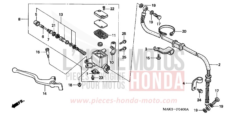 FR. BRAKE MASTER CYLINDER for SLR BLACK (NH1) from 1997